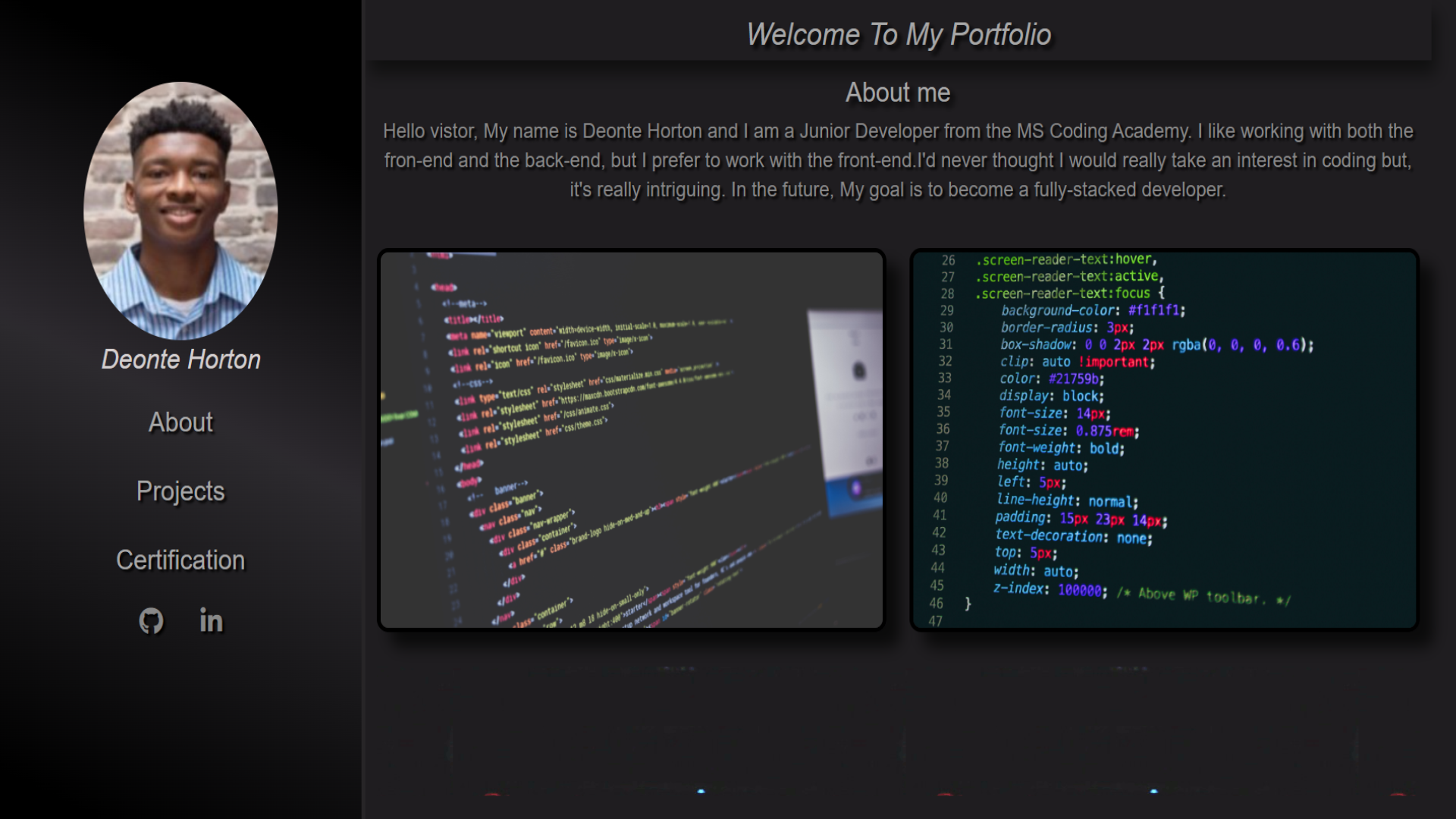 Old Portfolio Site Image